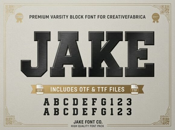 Jake: The Definitive Varsity Block Typeface for Bold Branding