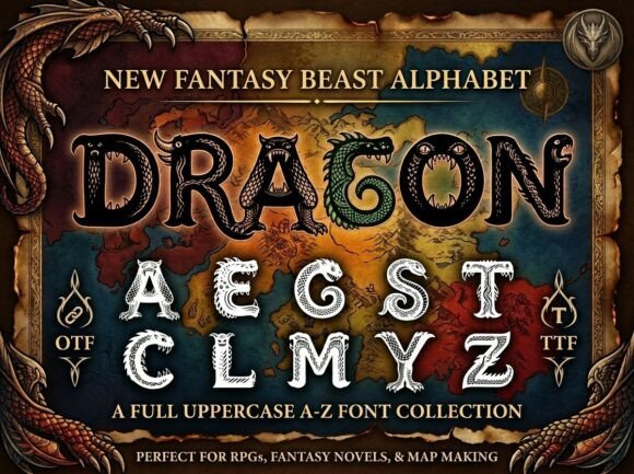 Unleash Ancient Power: The Dragon Fantasy Typeface